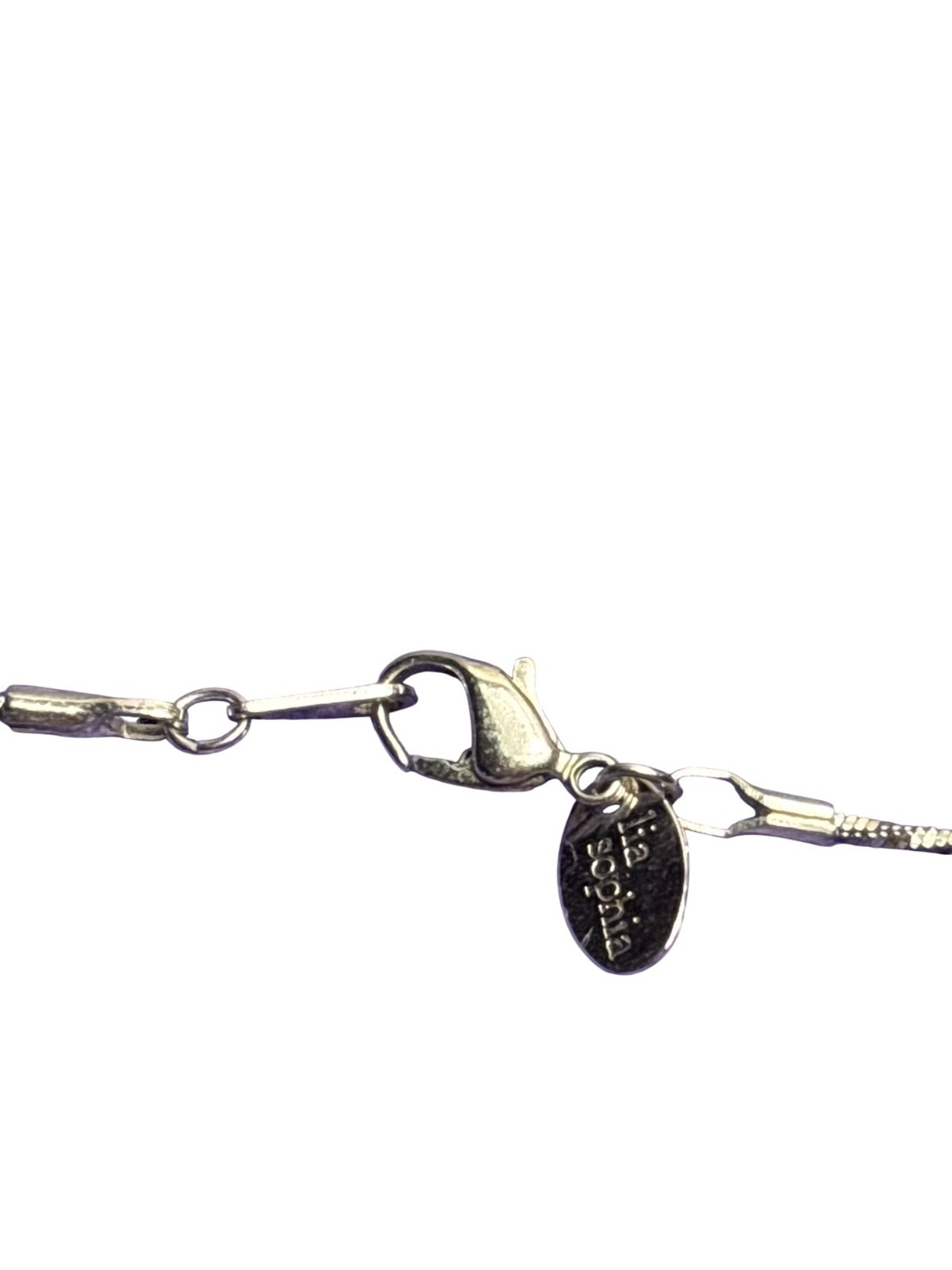 Lia Sophia Silvertone Twisted Box Chain Necklace Lobster Clasp 17 inches Long