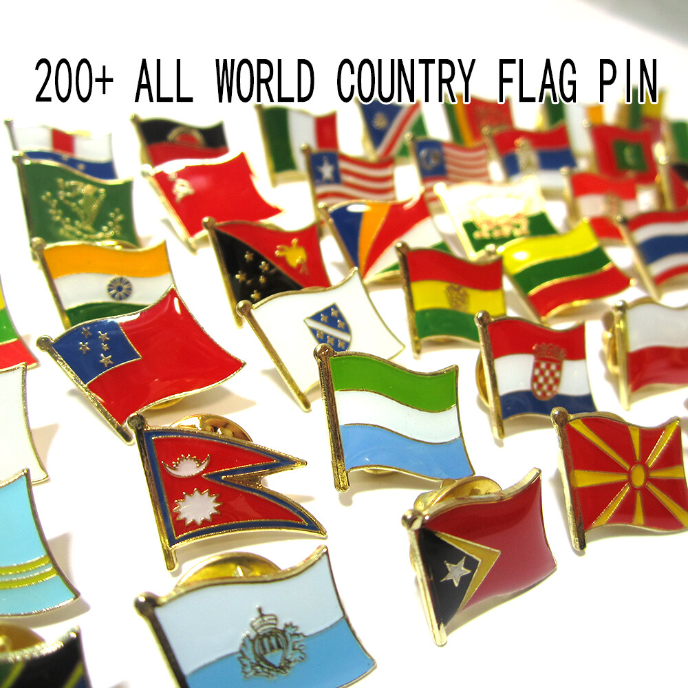 200+ COUNTRY National Country Flag Lapel Pin Badge Brooches Metal with Box