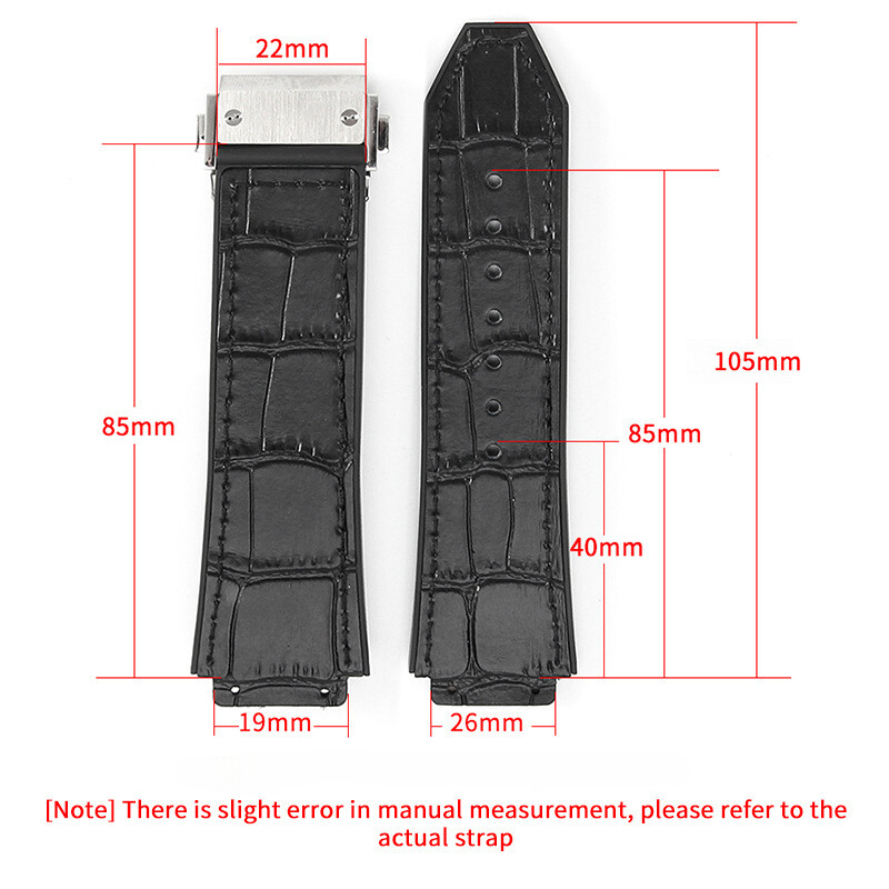 High Quality Genuine Leather Silicone Watch Band Strap for Hublot Big Bang 26mm