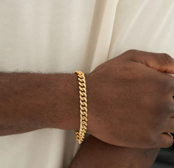 BALANZI 8mm Cuban Link Bracelet – 18K Gold PVD 8″