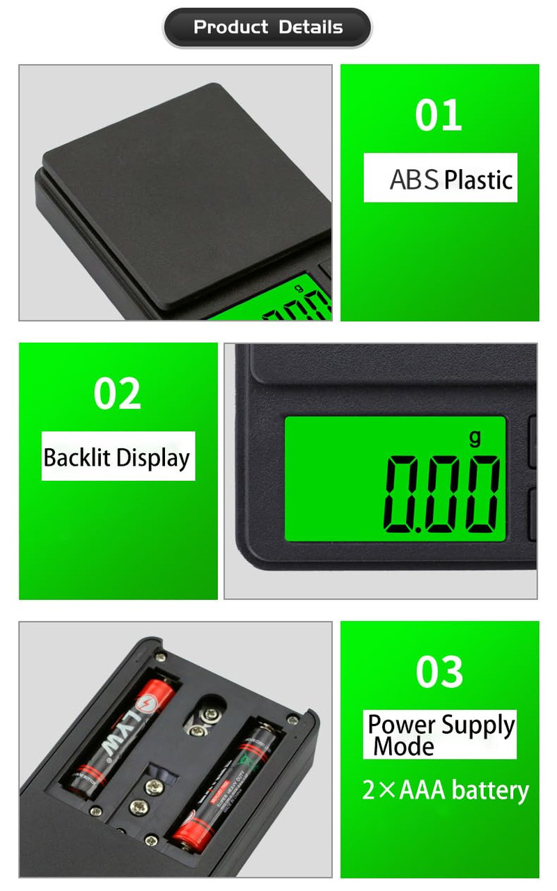 Digital Pocket Scale 1000G X 0.01G Weigh Gram Scale, Mini Scale, Digital Grams S
