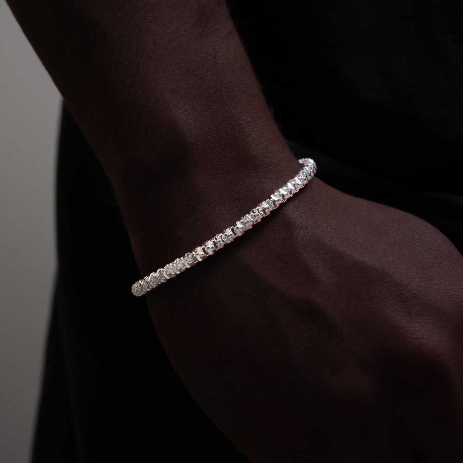 4MM Diamond Cut Sparkle Ice Rock Chain Real 925 Sterling Silver Necklace ITALY