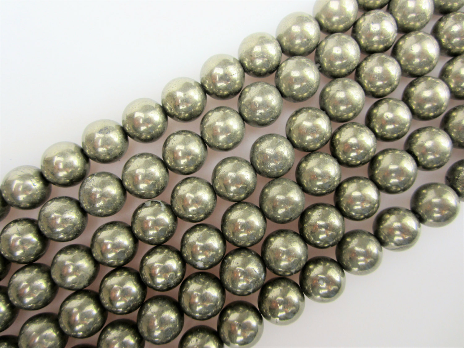 Pyrite Smooth Round Beads 2mm 3mm 4mm 6mm 8mm 10mm 12mm 15.5″ Strand