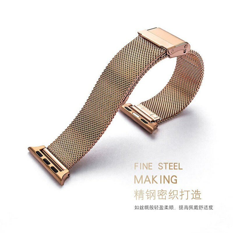 0.6mm Wire Mesh Stainless Steel Watch Band for Apple Watch Strap 49mm 38 40 44mm