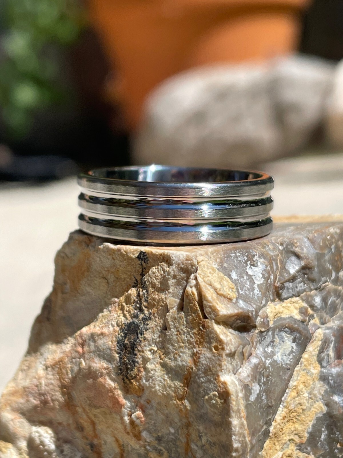 Men’s Alternative Wedding Band, Everyday Wear, Solid Titanium Ring