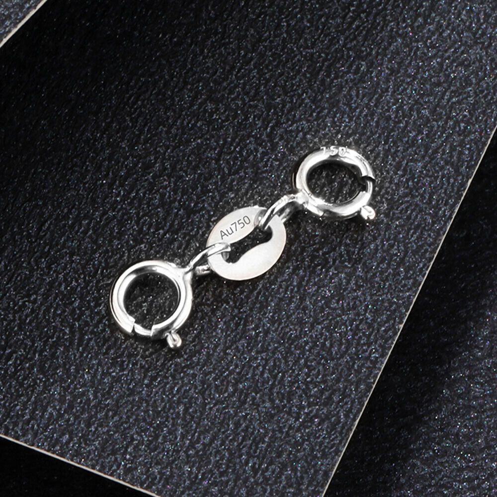 Pure 18K Yellow Rose White Gold Double Spring Clasp / for Bracelet or Necklace