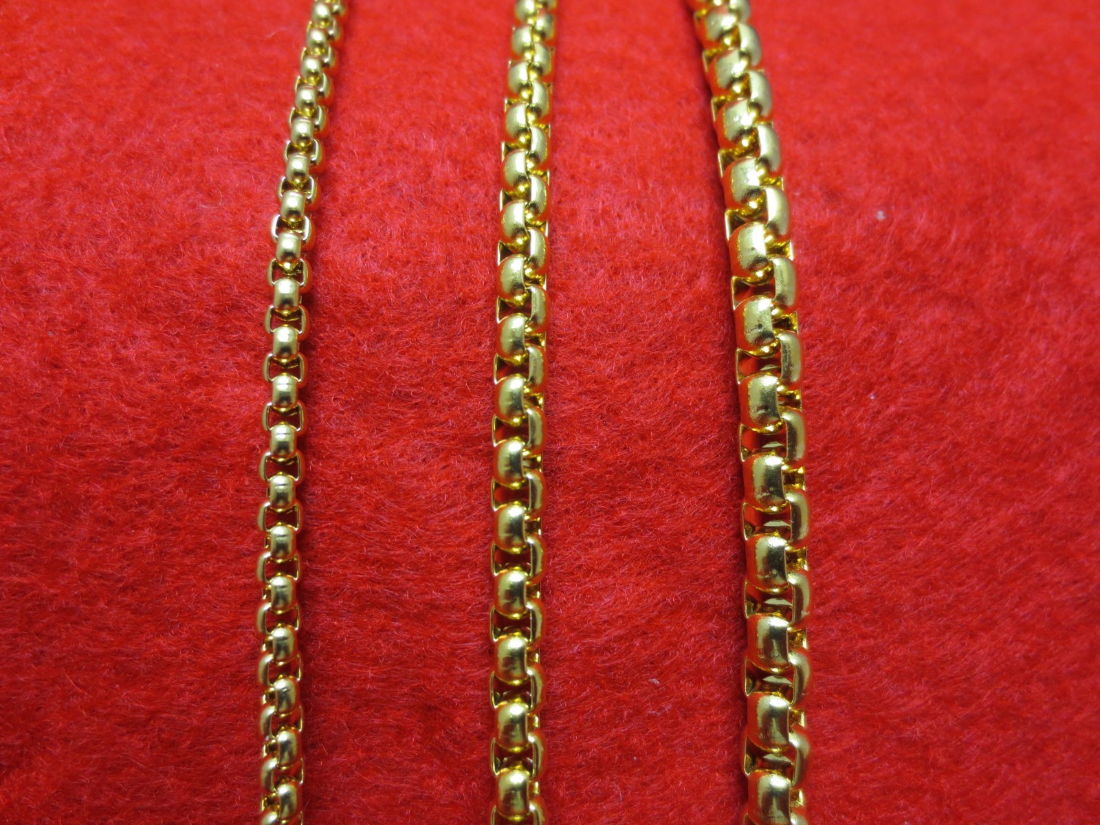 18″-24″ 2/3/4/5MM Gold Plated Stainless Steel Smooth Box Chain Necklace