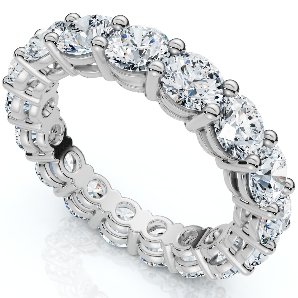 2 – 6Ct TW Diamond Eternity Ring 14k Gold Anniversary Lab Grown Wedding Band