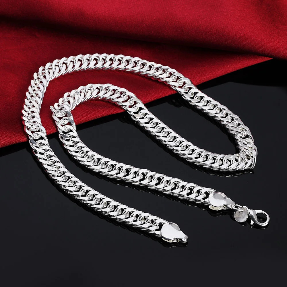 Width 6MM Chain 925 Sterling Silver Necklaces for Women Men Charm