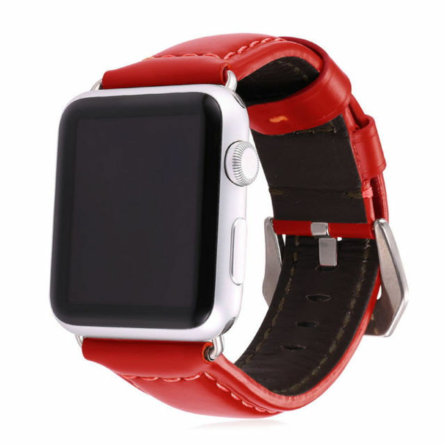 Replacement Apple Smart Phone Watch Strap PU Leather Metal Link Bracelet Length