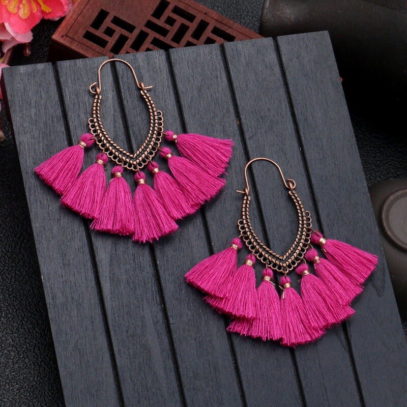 Fashion Bohemian Tassel Earrings Long Drop Dangle Women
