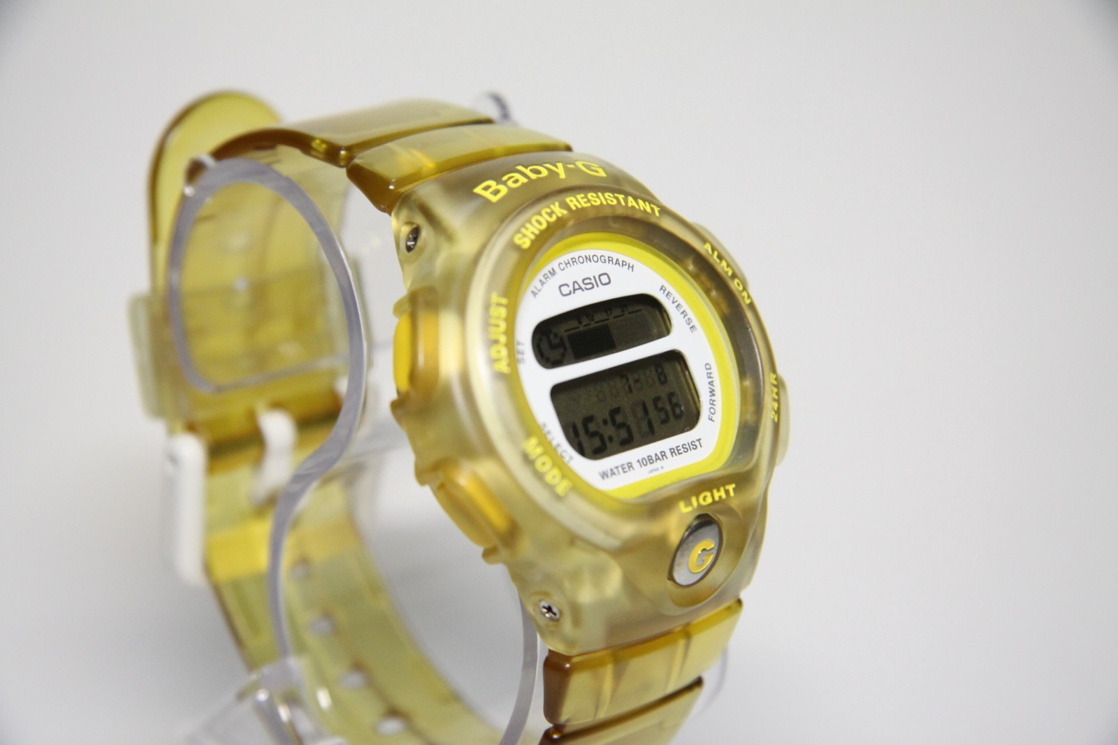 Casio Baby-G BG-350 Digital Watch Clear Yellow Orange Skeleton Japan Working