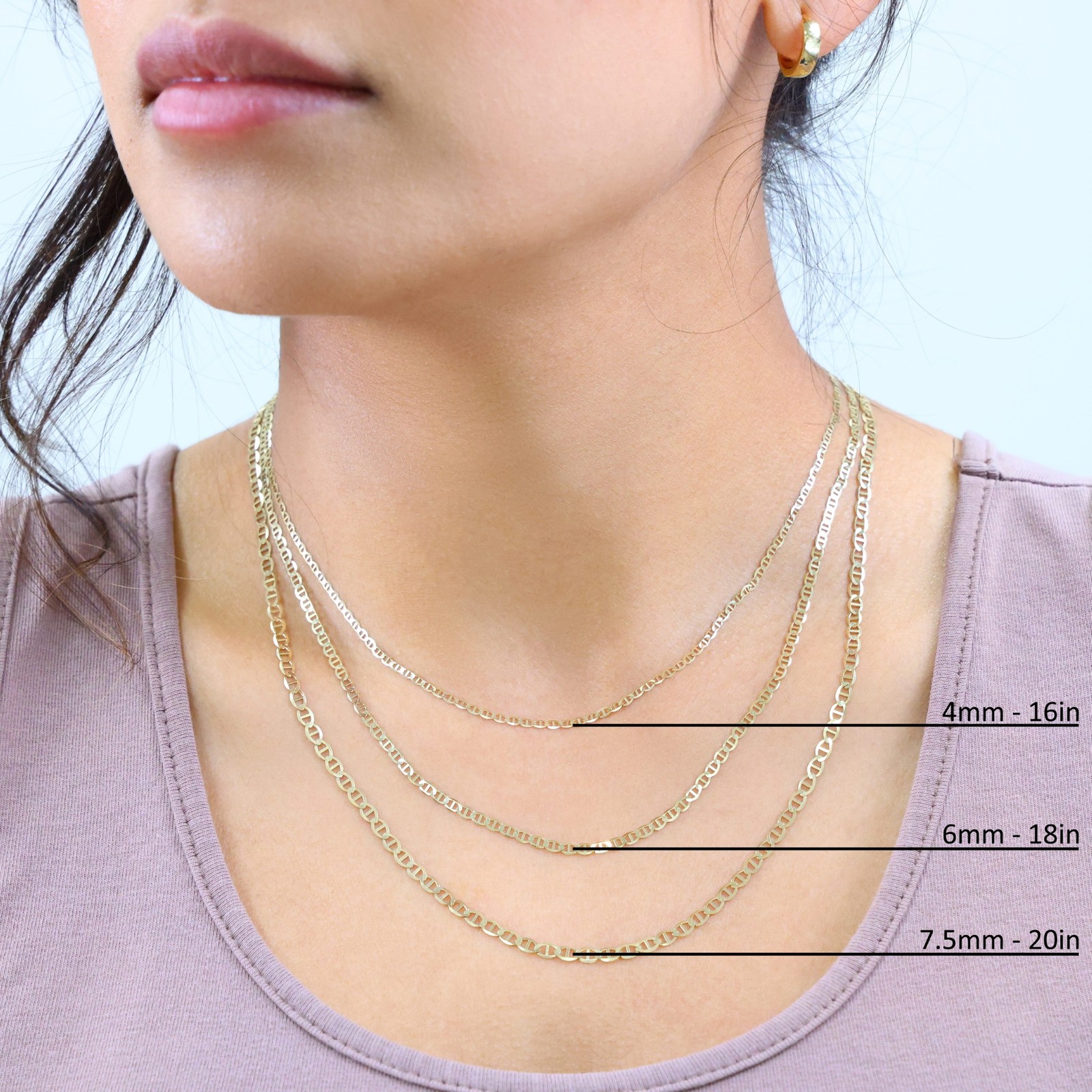 10K Yellow Gold Solid 2mm-9mm Mariner Anchor Link Chain Necklace Bracelet 7″-30″