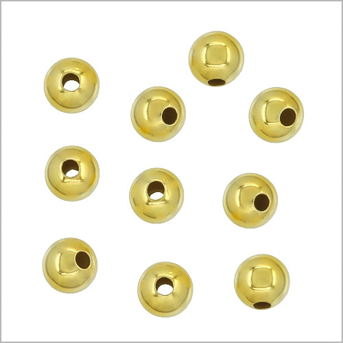 30x 18kt Gold on Sterling Silver Seamless Round Spacer Crimp Beads 3mm #97192