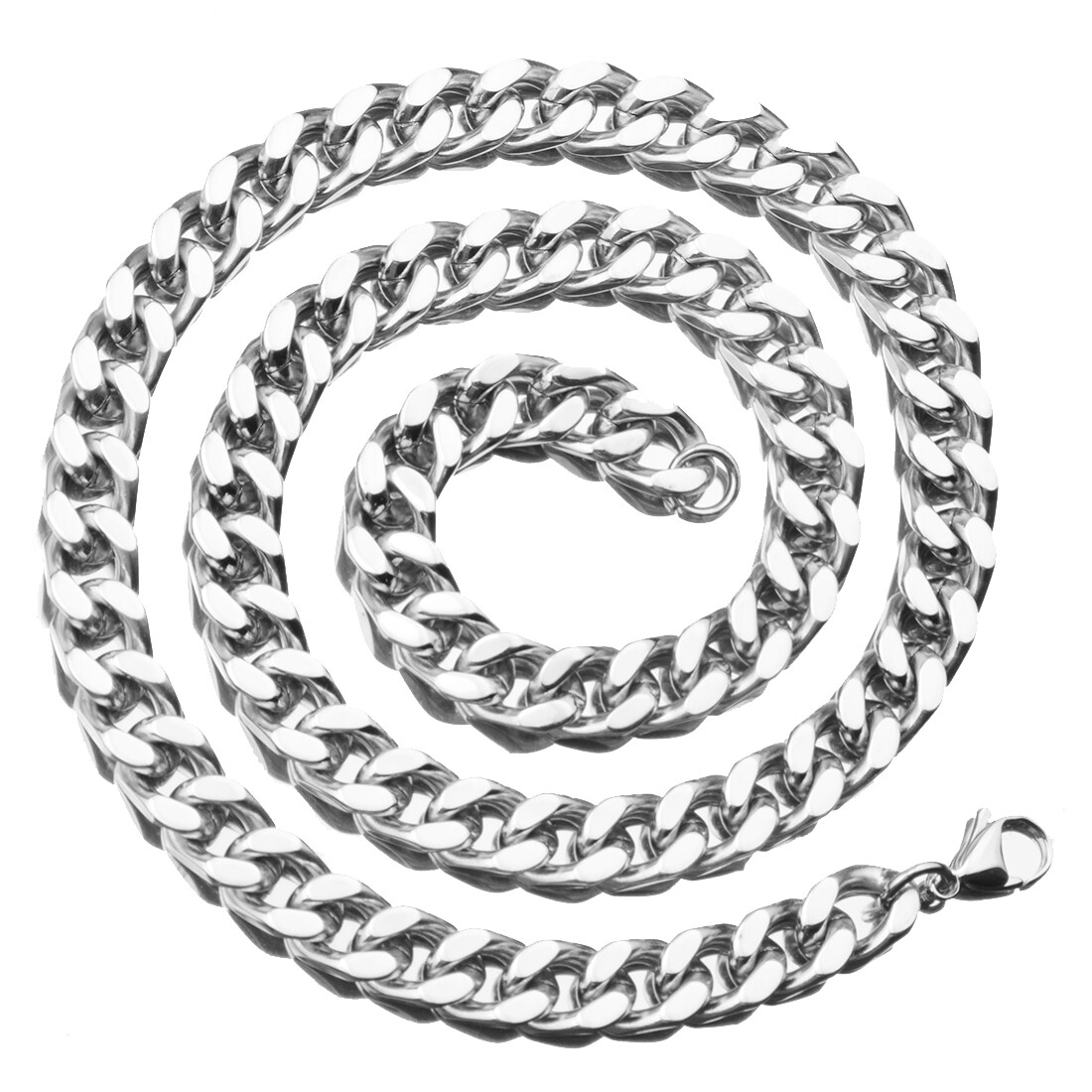 7mm-17mm Heavy Mens Chain Necklace 316L Stainless Steel Curb Cuban Link 7″-40″