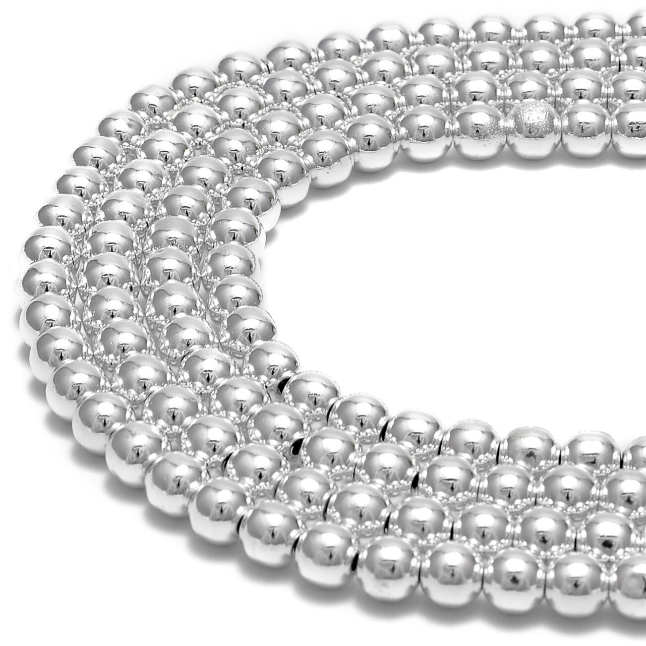 Titanium Silver Hematite Smooth Round Beads 2mm 3mm 4mm 6mm 8mm 10mm 15.5″ Strnd