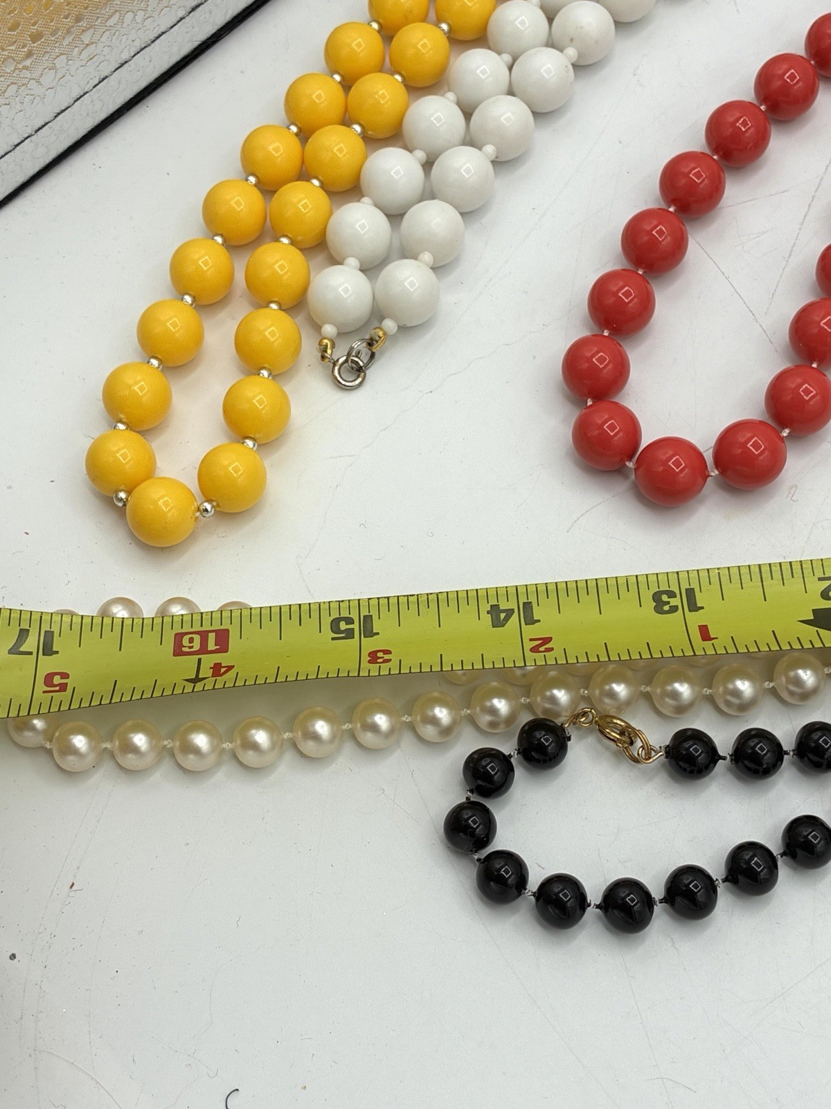 Vintage Rainbow Beaded Necklace Lot 7 Colorful Costume Jewelry 16-30in
