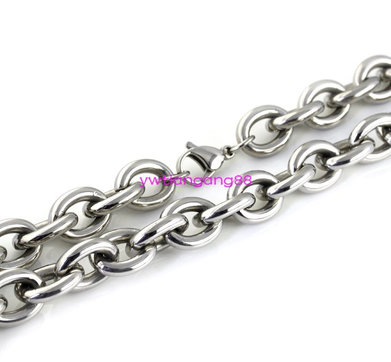 7″-40″ Heavy & Huge Mens 316L Stainless Steel Silver Big O Link Chain Necklace