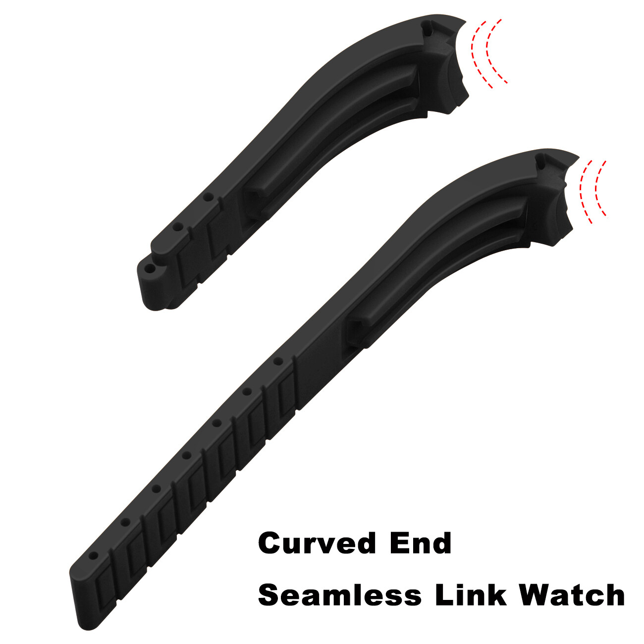 New 18 20 21 22mm Curved End Silicone Watch Bands Soft Rubber Replacement Strap