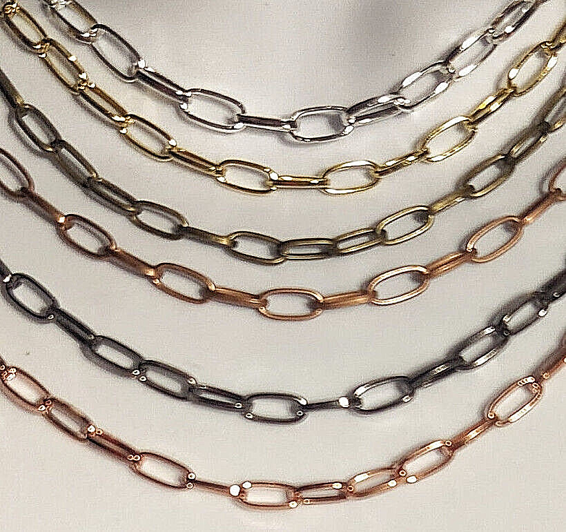 Chain anklet ankle bracelet 3 styles 6 colors paperclip gold silver rose bronze