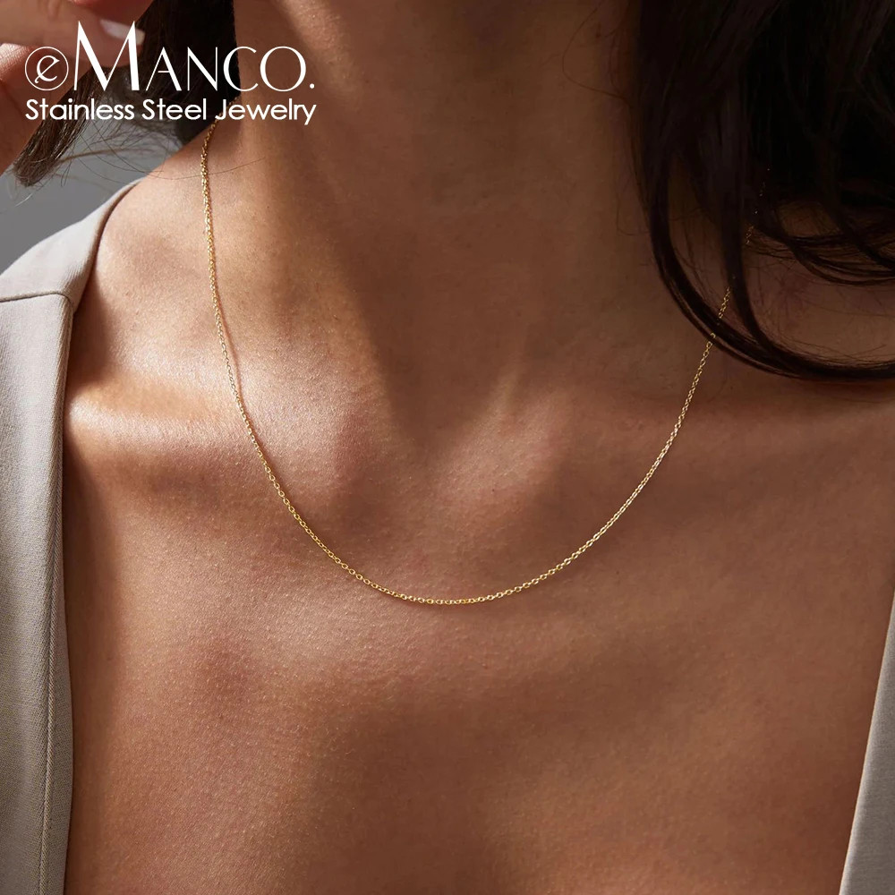 Classic Fine Chain Necklace Stainless Steel Adjustable Women’s Accessories