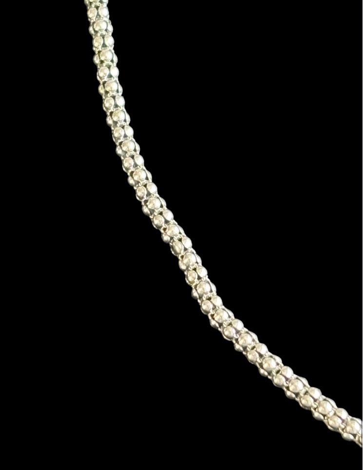 18” Sterling Silver Popcorn Link Chain Necklace 925 2mm Wide 3.0g