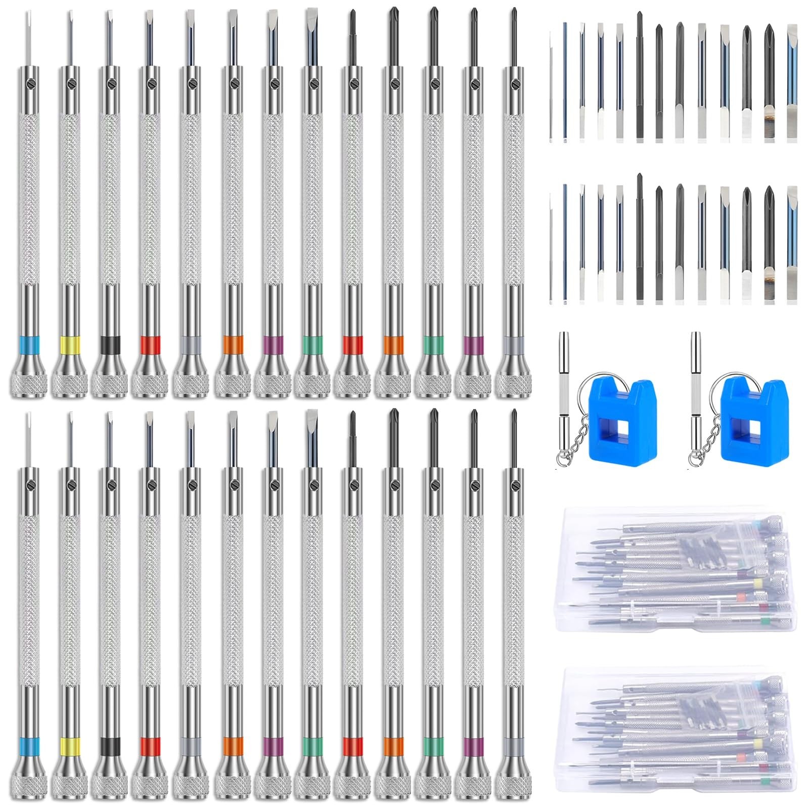 26 Pcs Precision Screwdriver Set for Watch Repair, Eyeglasses & Jewelry – 0.6-2.
