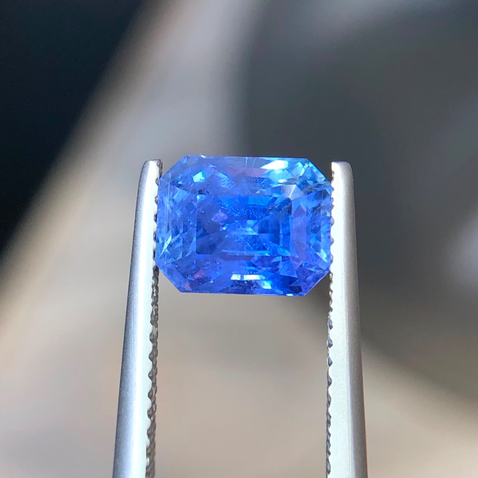 3.17 Carats Natural Blue Sapphire Octagonal Cut From Srilanka