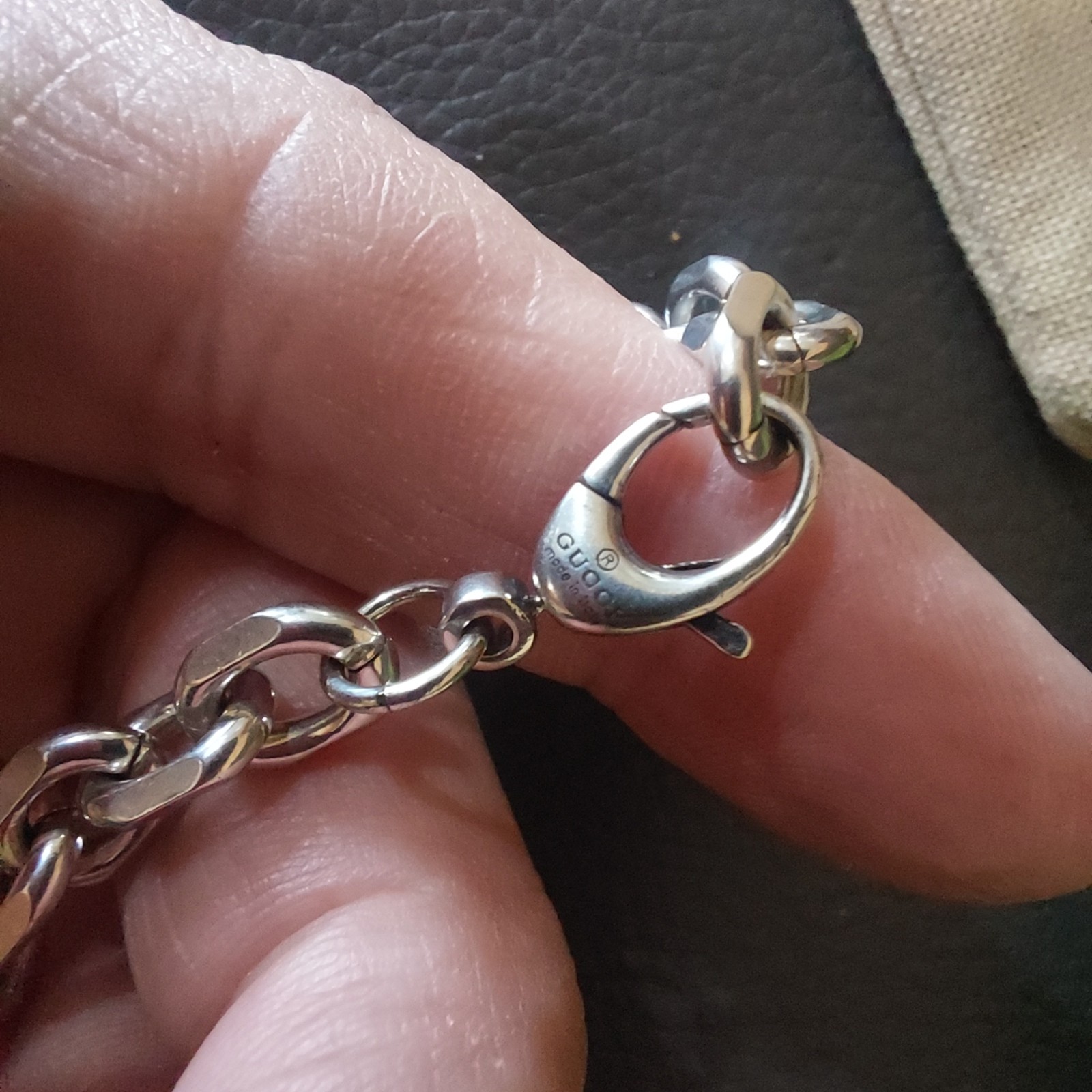 Gucci 925 Silver GG Chain 20 Bracelet 7.5″