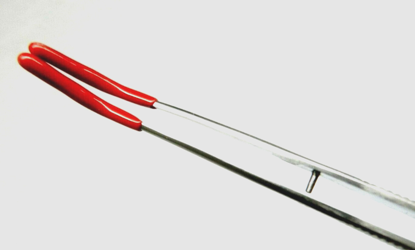 Tweezers Bent Tip 8″ PVC Coated Rubber Tips Jewelry Non Marring Tweezer