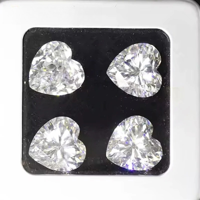 US 0.1-4ct D Color Heart Cut 1-8pcs Sparkling Loose Moissanite GRA VVS Wholesale