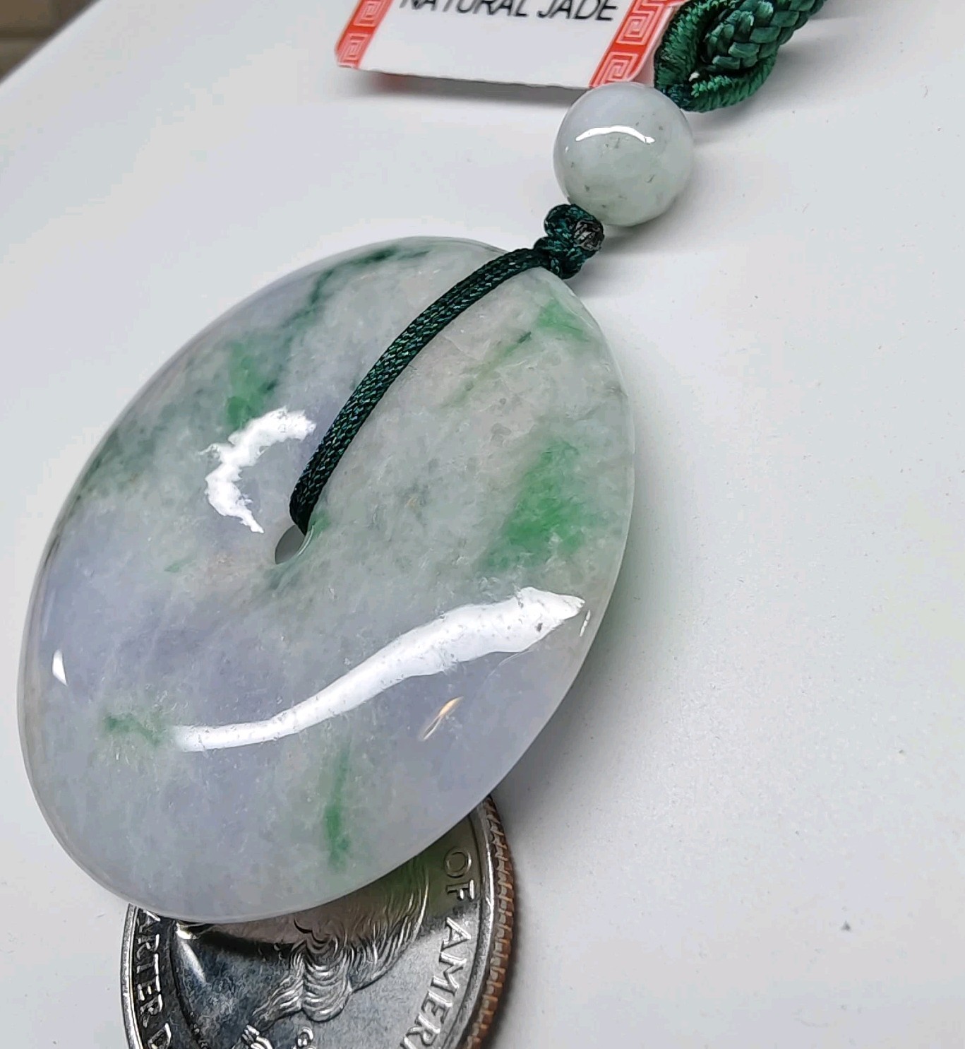 Certificated Jade Donut Pendant Green Round Circle Natural Jadeite hole玉环平安扣翡翠A货