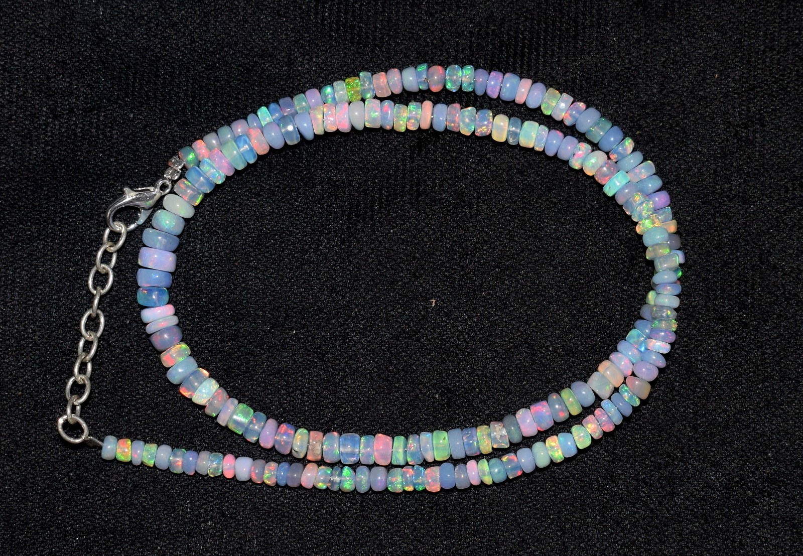 AAA+ Natural Ethiopian Opal Wello Fire Opal Gemstone Beads 16”Necklace AF0351