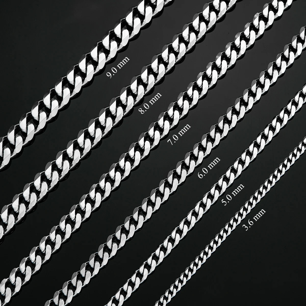 Mens Stainless Steel Cuban Link Chain Necklace Curb Silver Boy Choker 3mm-11mm