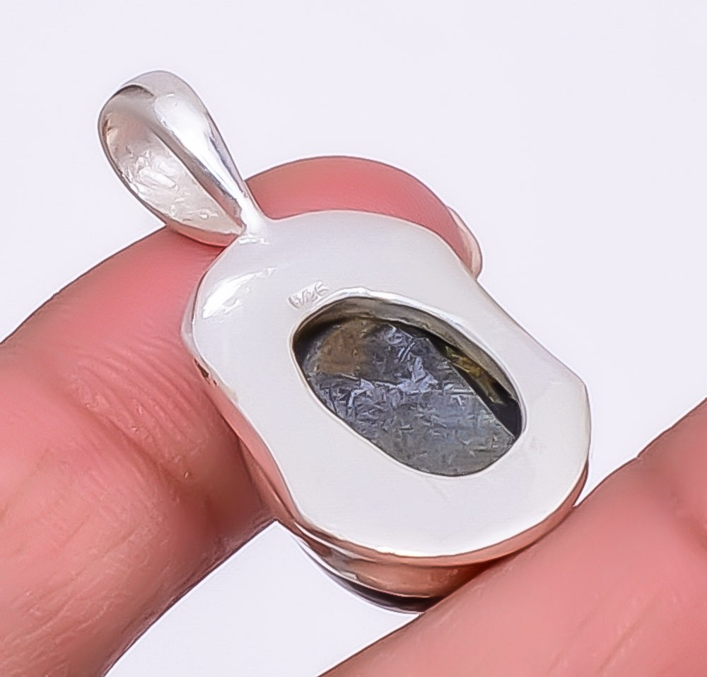 Fossil Orthoceras – Morocco Silver Handmade Pendant 1.40″ T43
