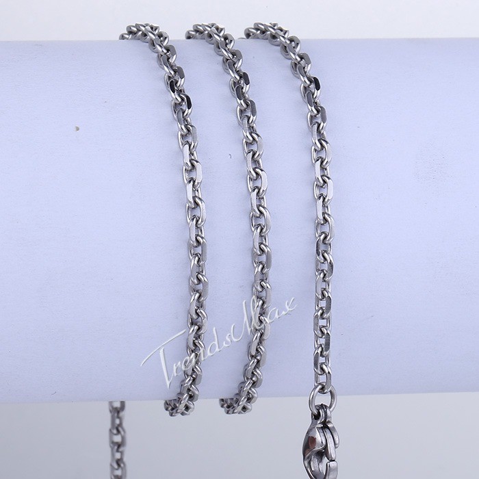 2.5/3/4/6/9mm Cable Rolo Link Stainless Steel Mens Boys Chain Necklace 18-36″
