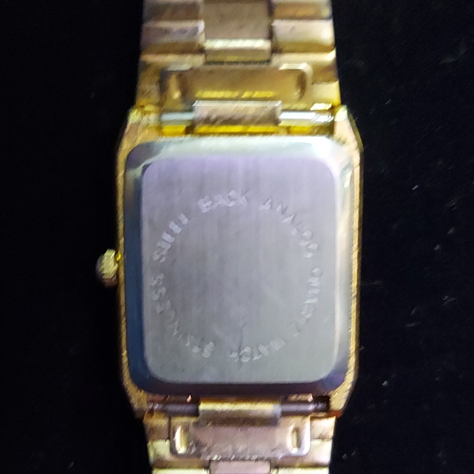 Navarre Diamond Quartz Women’s Rectangle Gold Tone SS Bracelet White Dial