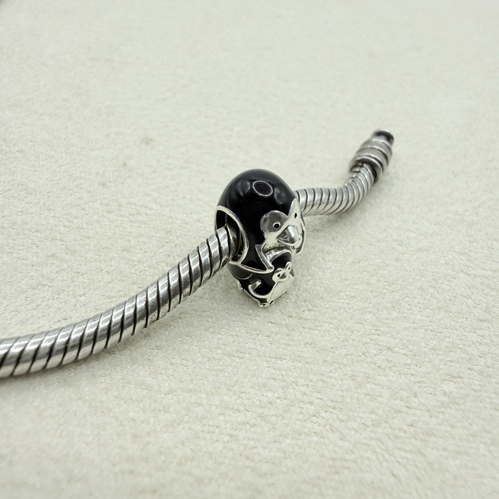 Pandora Moments Sterling Silver Black Enamel Penguin Family Charm Bead