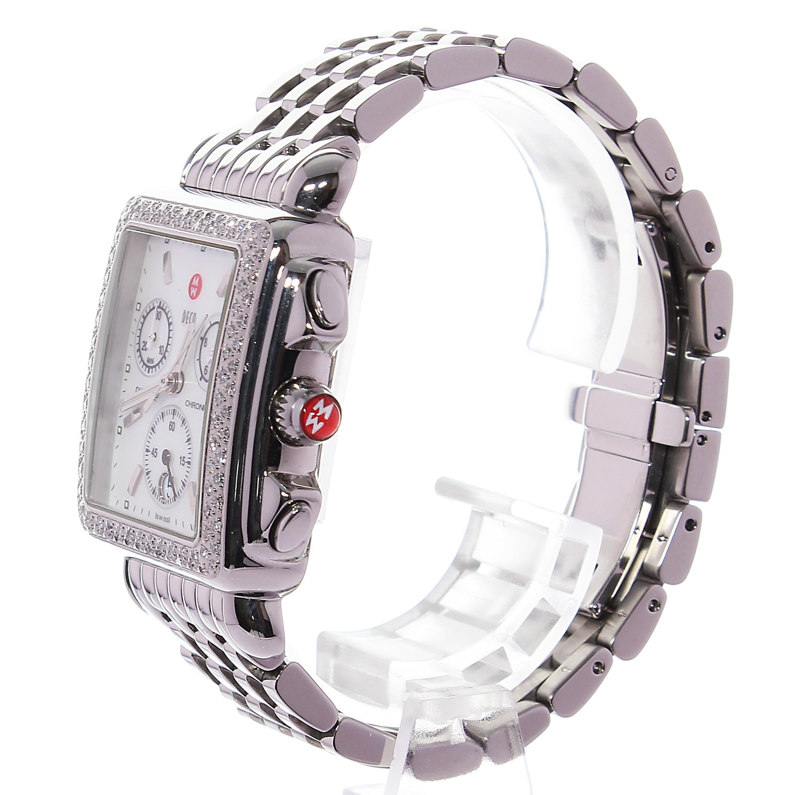 MINT MICHELE DECO CHRONOGRAPH DAY DATE DIAMOND LADIES 36MM WATCH MW06P01A1046