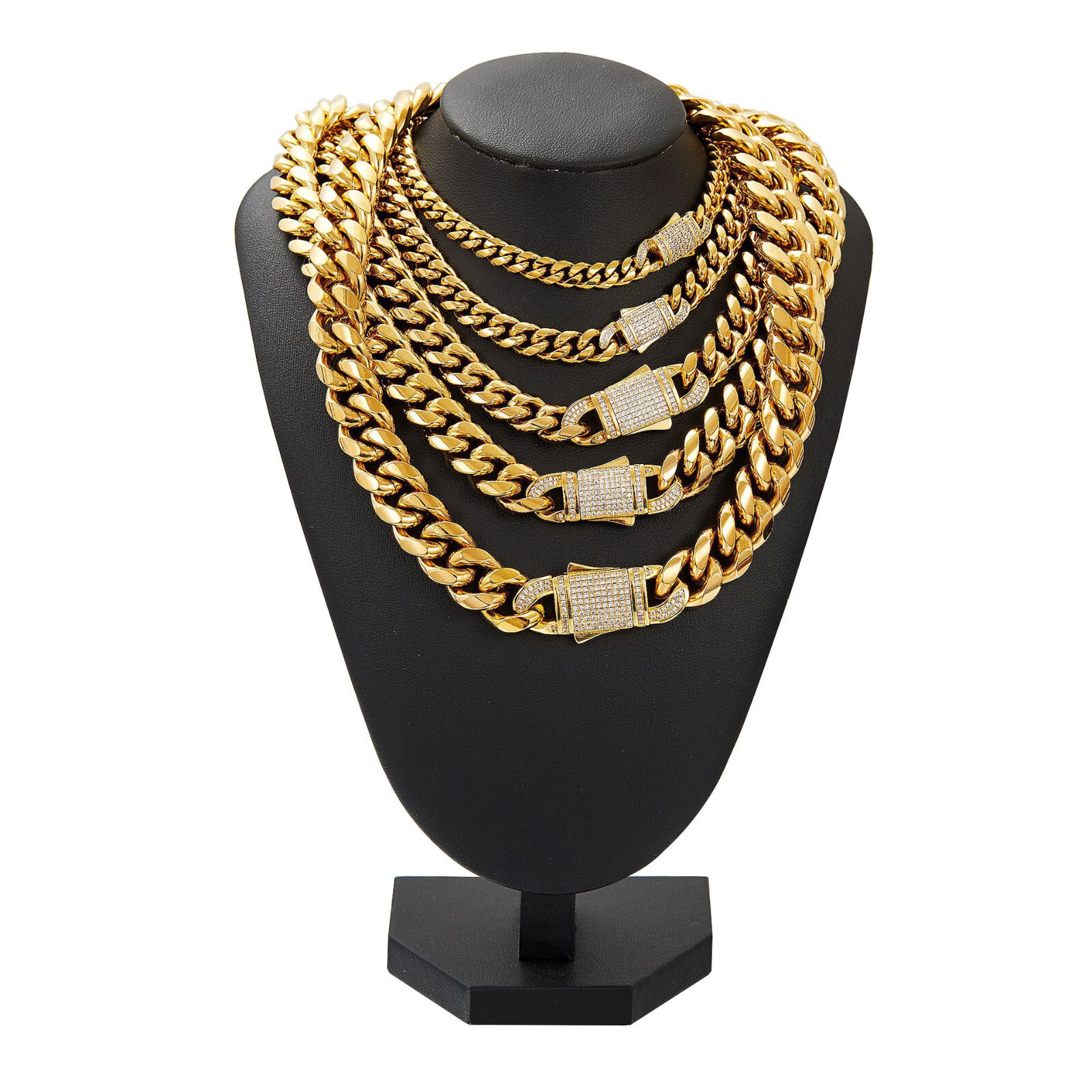 NEW Women Men’s Miami Cuban Link Chain 18K Gold Plated Stainless Steel 6mm-14mm