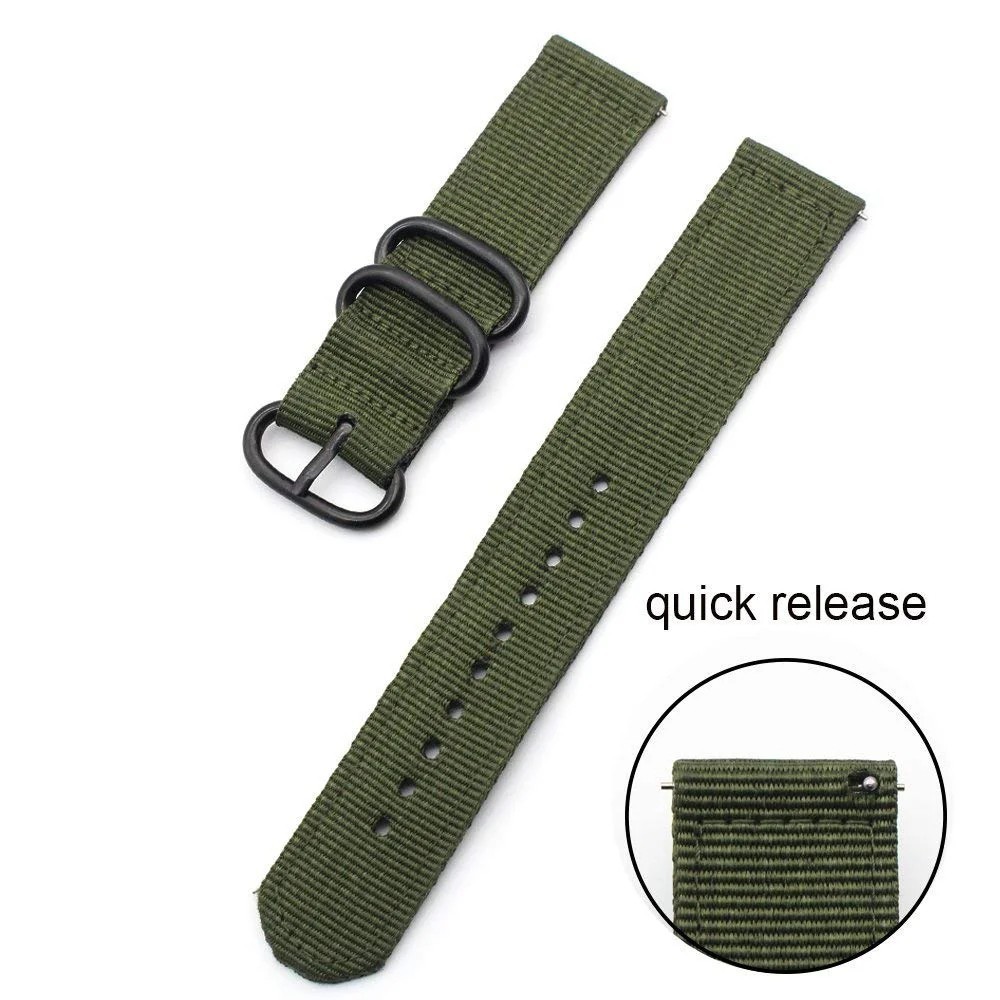 18mm 20mm 22mm 24mm Military Canvas Nylon Wrist Watch Band Strap Bracelet Sport
