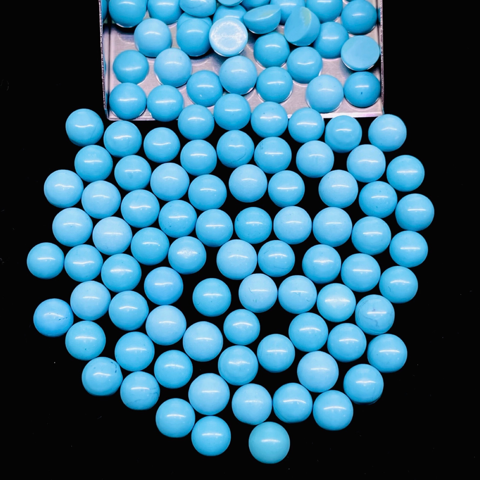 150 Pcs Natural Constituted Turquoise 6mm Round Cab Loose Gemstones Lot 105 Cts