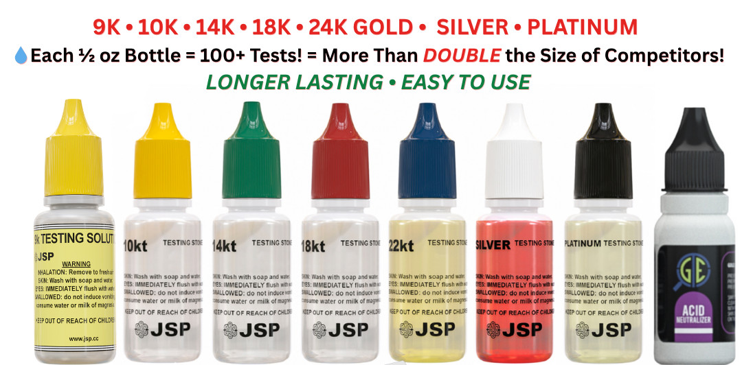 Gold Silver Platinum Testing Kit – Test 9K 10K 12K 14k 18K 22K 999 925 Sterling