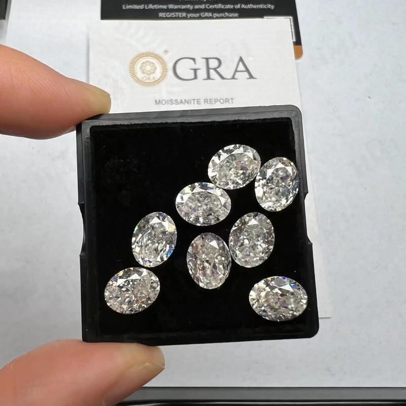 US 0.5ct GRA D Color Sparkling Oval Cut 1-20pcs Loose Moissanite VVS1 Wholesale
