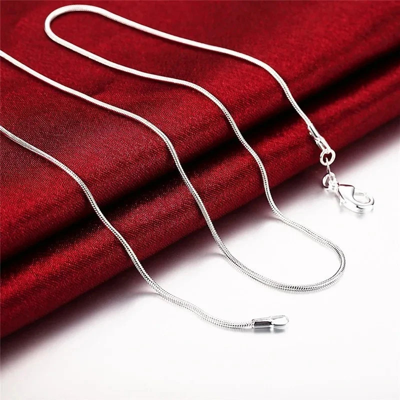 Men&Women’s 925 Sterling Silver Tarnish-Free Italian Snake Chain Necklace 16-24