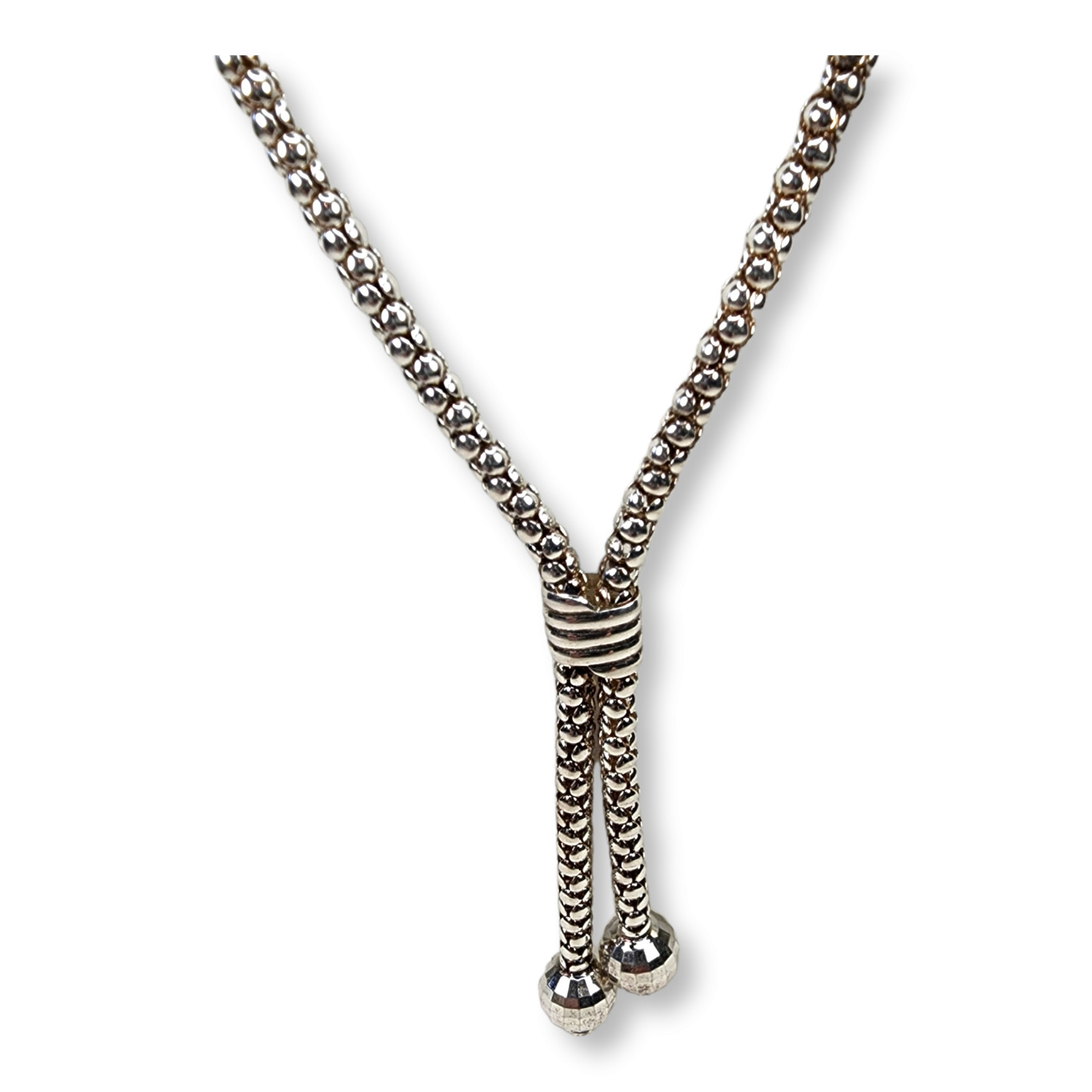Vintage Sterling Silver 925 Popcorn Chain Milor Necklace 23 Inches