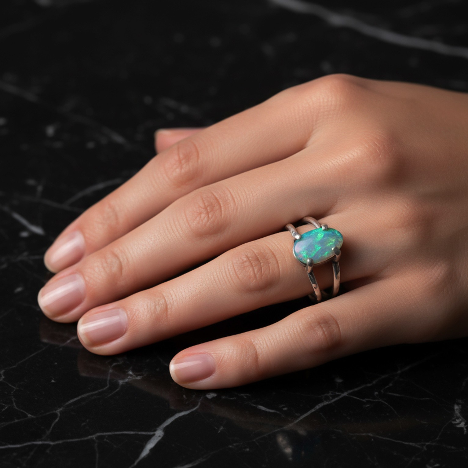 Fire Opal Gemstone 925 Sterling Silver Ring Handmade Jewelry Gift For Valentine