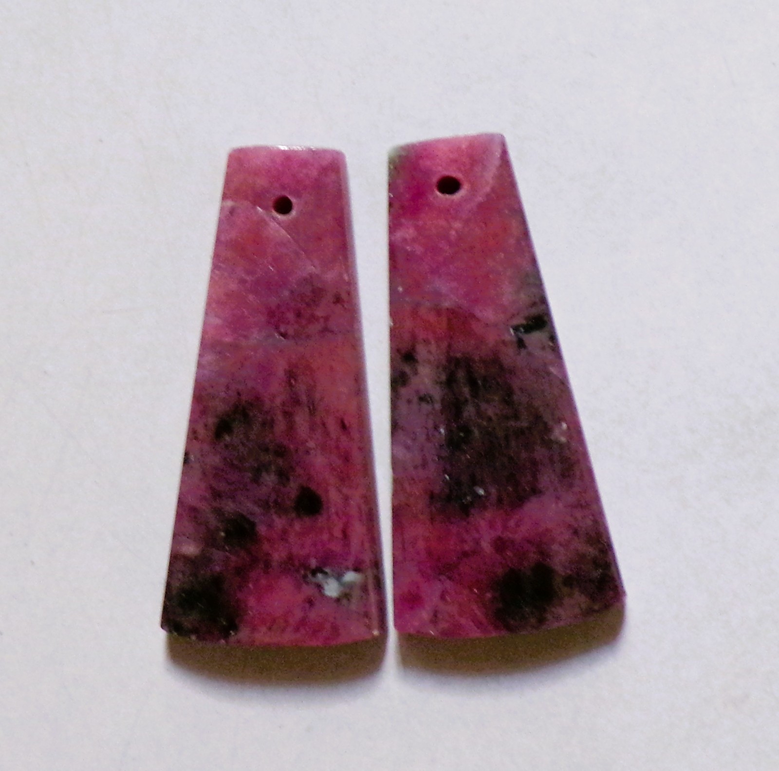 49.60 Cts Natural Ruby Zoisite Drilled Cabochon Match Pair Gemstone 33X15MM D154
