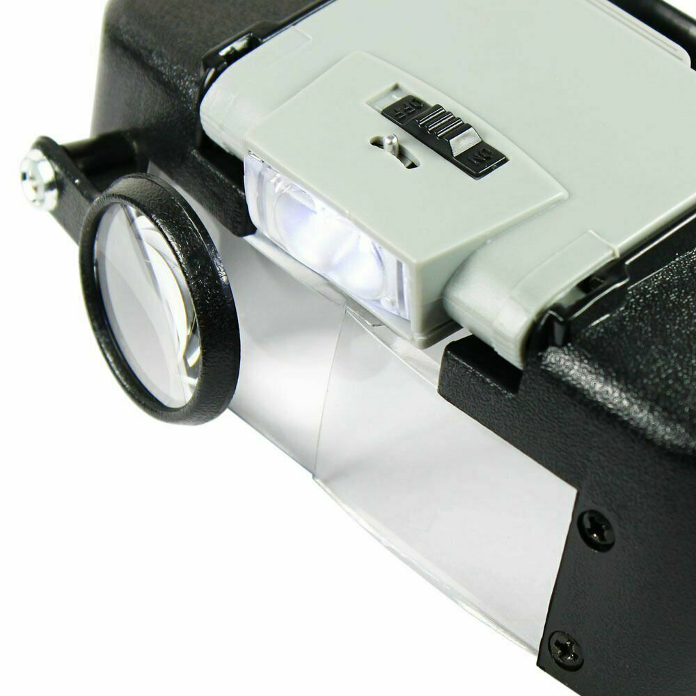 Jewelers Head Headband Magnifier LED Illuminated Visor Magnifying Glasses Loupe