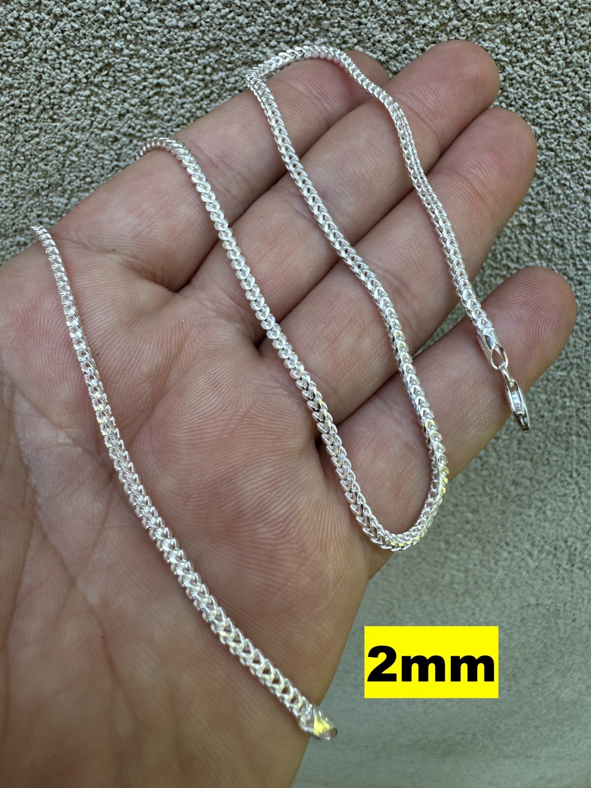 Real Solid 925 Sterling Silver Franco Chain 2-5mm Box Necklace Men Ladies 18-30″
